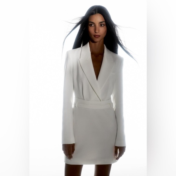 Zara White Mini Dress Blazer Dress Size S - Picture 4 of 14